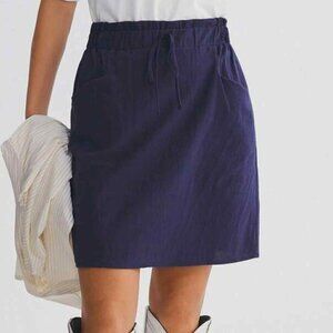 NWOT! Women's Paperbag Waist Side Pocket Skirt, Navy, Small
